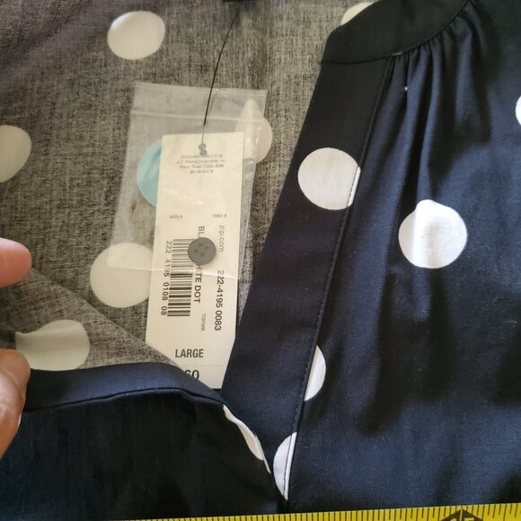 Black and White Polka Dot Flowy Button Up Short Sleeve Dress with Pockets Large - Picture 10 of 16